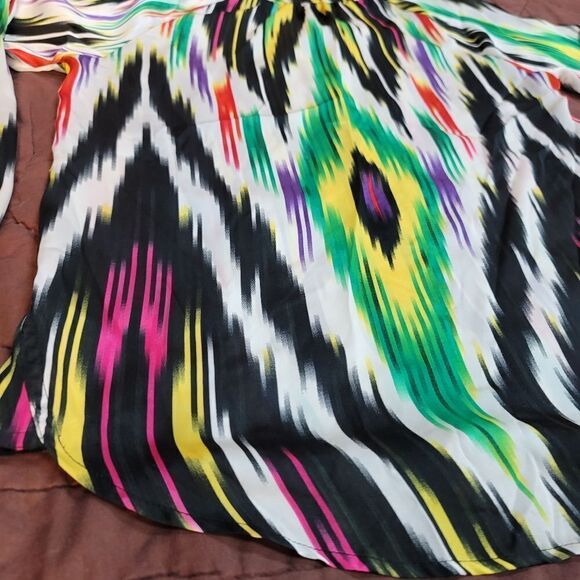 Vibrant abstract long sleeve blouse - size small by Patterson J. Kincaid - Picture 9 of 10